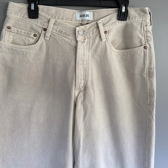 AGOLDE V-Waist Baggy Straight Leg Jeans (Scone) - Picture 6 of 8